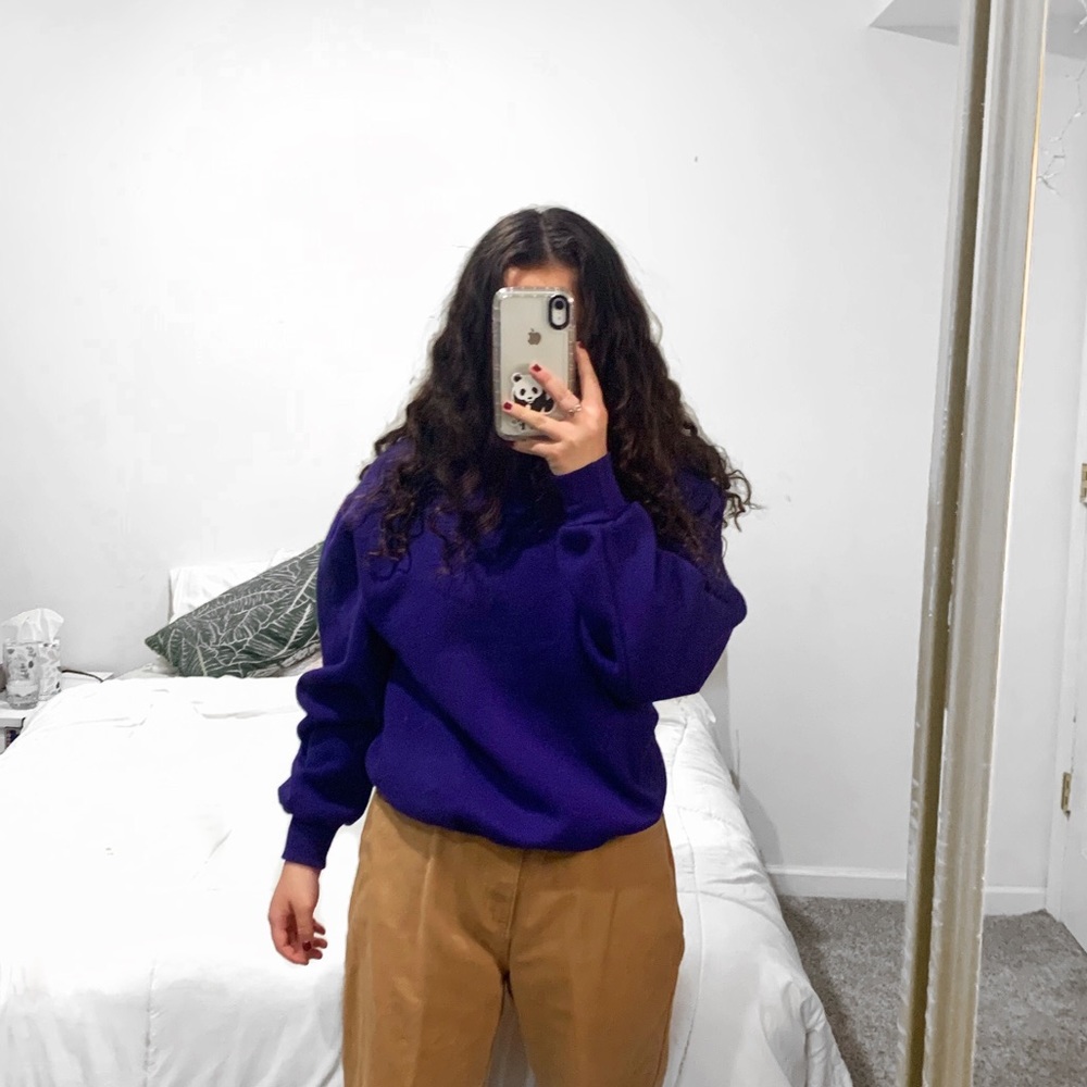 Purple Cotton Crewneck